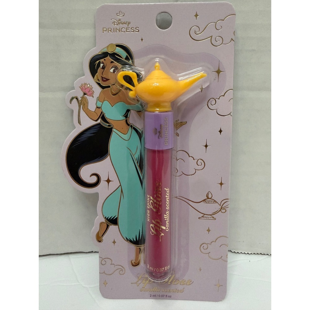 Disney Princess Jasmine Lip Gloss Vanilla Scented Genie Lamp Cap Pink High Shine